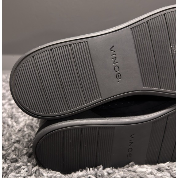 Vince Shoes Sneakers Mens Size 11 Black Leather Casual Minimalist Office Luxe - Picture 8 of 11